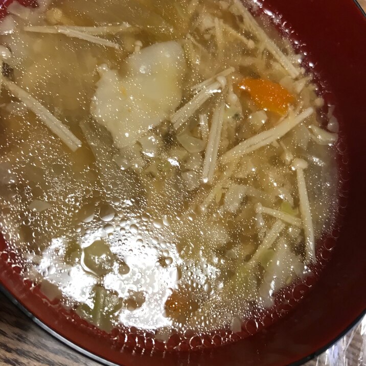 潰し餃子でワンタン風中華スープ